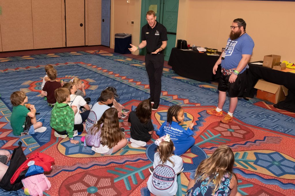 FFL VIPs Charlie Kimball and Rodney Miller met with kids