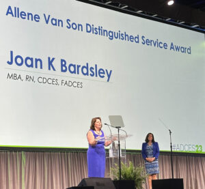 Joan Bardsley being recognized at ADCES 2023