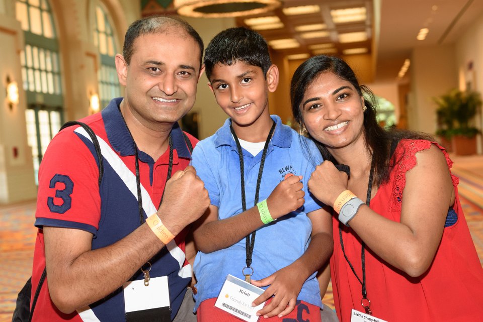 Returning families proudly sported their green and orange wristbands