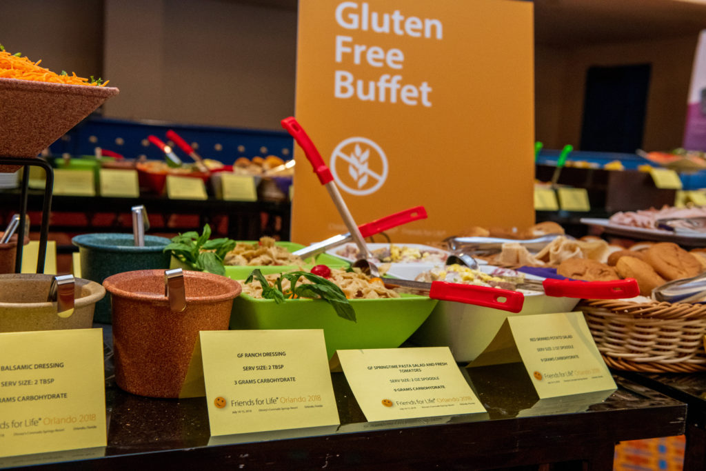 Families with celiac enjoy gluten free buffets at Friends for Life conferences